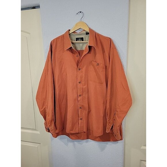 RedHead Shirt Mens 3XL Orange Long Sleeve Cotton Chore Work Button Up - Picture 2 of 7